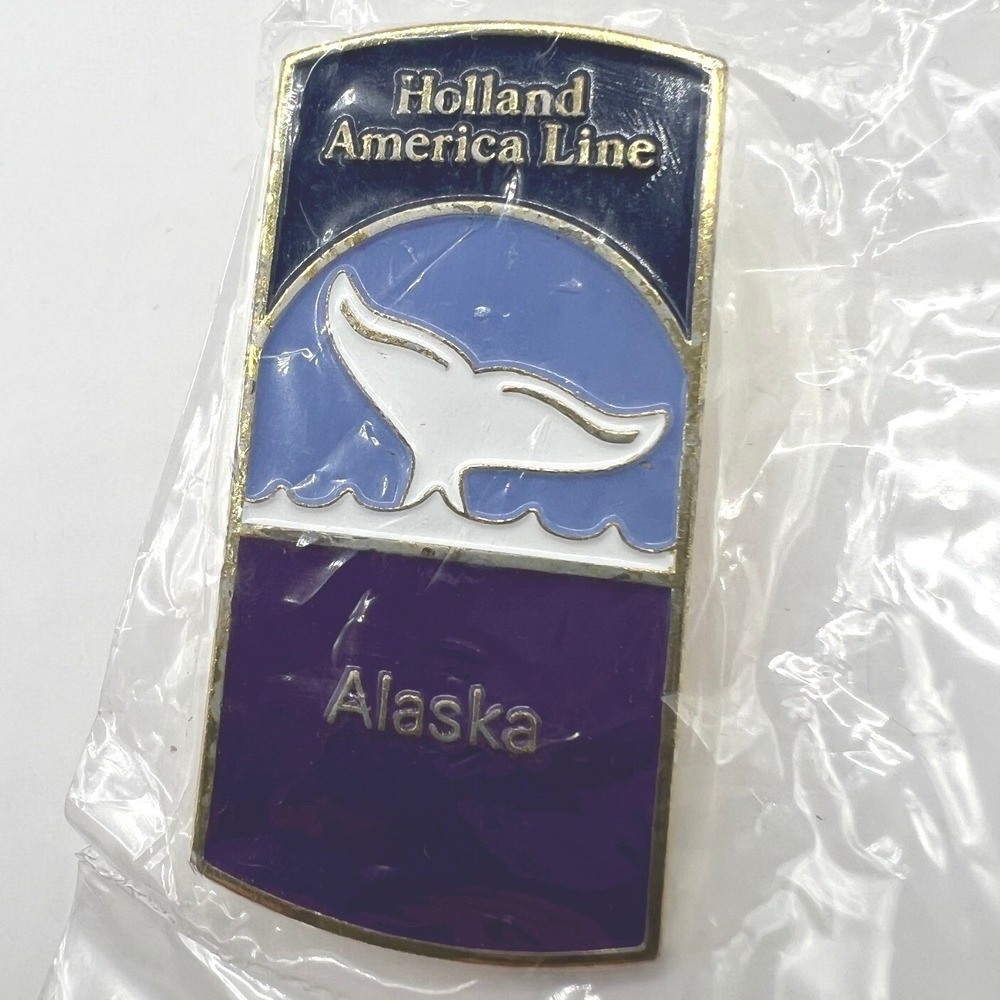 Holland America Alaska Pin Purple Enamel Whale Tail Travel Cruise Line